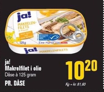 Poetzsch Padborg Ja! makrelfilet i olie tilbud