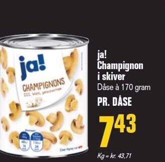 Poetzsch Padborg Ja! champignon i skiver tilbud