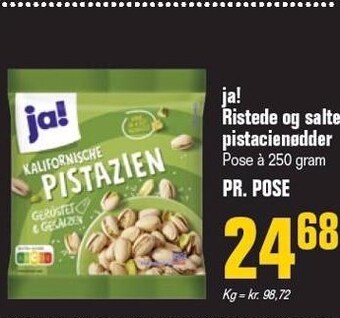 Poetzsch Padborg Ja! ristede og saltede pistacienødder tilbud
