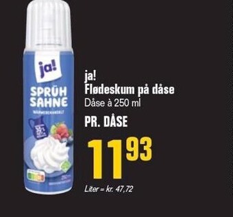 Otto Duborg Ja! flødeskum på dåse tilbud