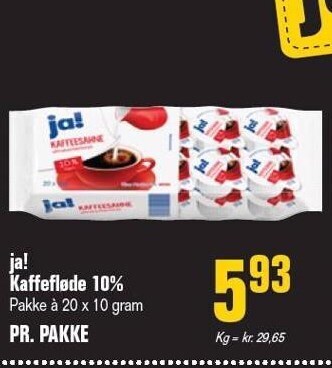 Otto Duborg Ja! kaffefløde 10 % tilbud