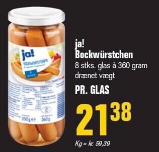 Otto Duborg Ja! bockwürstchen tilbud