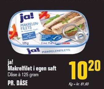 Otto Duborg Ja! makrelfilet i egen saft tilbud