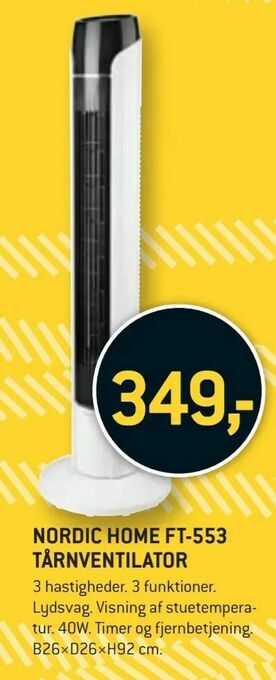 XL-BYG Nordic home ft-553 tårnventilator tilbud