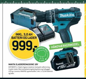 XL-BYG Makita slagboremaskine 18v tilbud