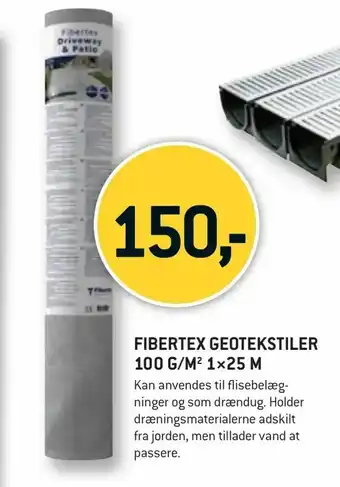 XL-BYG Fibertex geotekstiler 100 g/m 2 1×25 m tilbud