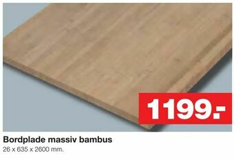 Bauhaus Bordplade massiv bambus tilbud