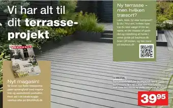 Bauhaus Terrassebrædder komposit sort tilbud