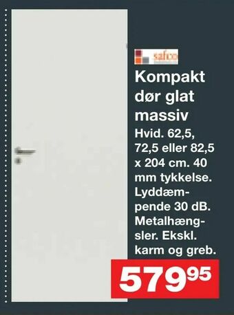 Bauhaus Kompakt dør glat massiv tilbud