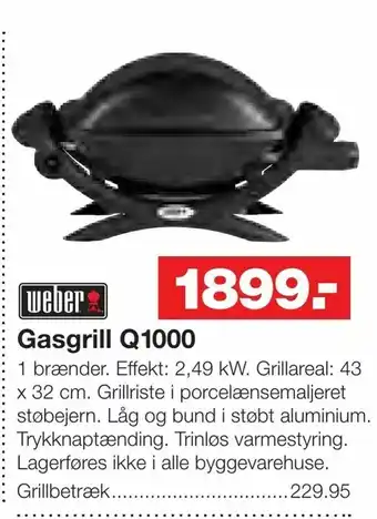 Bauhaus Gasgrill Q1000 tilbud