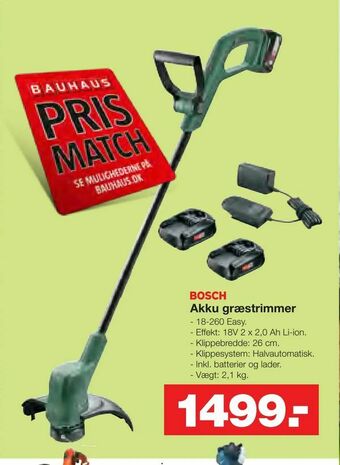 Bauhaus Akku græstrimmer tilbud