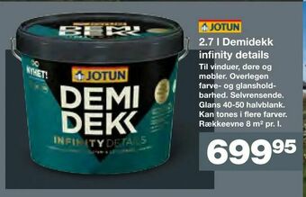 2,7 l Demidekk infinity details