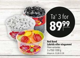 Citti Red band lakrids eller vingummi tilbud