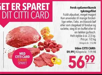 Fersk sydamerikansk tykstegsfilet
