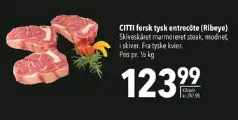 Citti Citti fersk tysk entrecôte (ribeye) tilbud