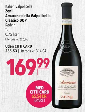 Citti Zeni amarone della valpolicella classico dop tilbud