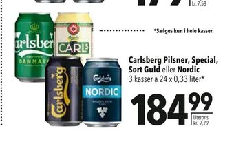 Citti Carlsberg pilsner, special, sort guld eller nordic tilbud