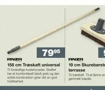 Bauhaus 158 cm Træskaft universal tilbud