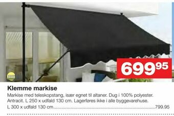 Bauhaus Klemme markise tilbud