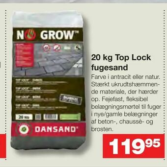 Bauhaus 20 kg Top Lock fugesand tilbud
