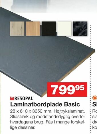 Bauhaus Laminatbordplade Basic tilbud