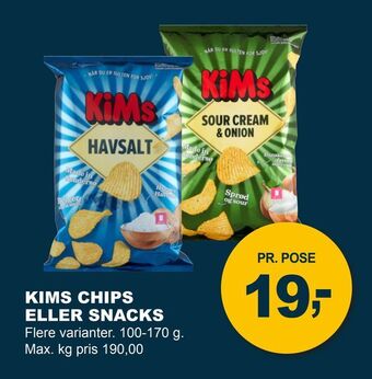 Let-Køb Kims chips eller snacks tilbud