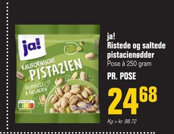 Otto Duborg Ja! ristede og saltede pistacienødder tilbud