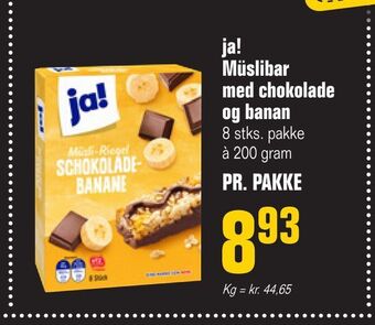 Otto Duborg Ja! müslibar med chokolade og banan tilbud