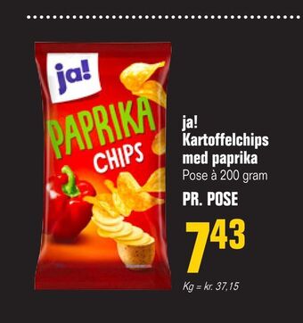 Otto Duborg Ja! kartoffelchips med paprika tilbud