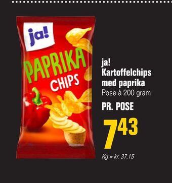 Poetzsch Padborg Ja! kartoffelchips med paprika tilbud