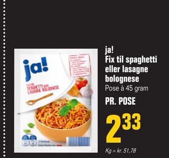 Poetzsch Padborg Ja! fix til spaghetti eller lasagne bolognese tilbud