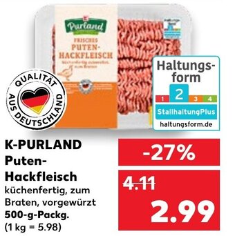 Kaufland K-Purland Puten-Hackfleisch tilbud