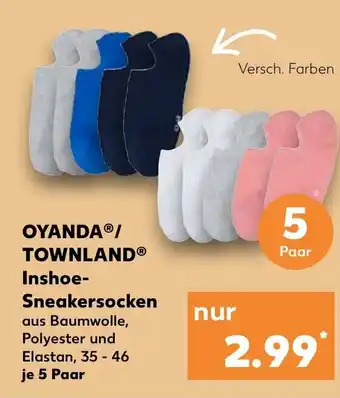 Kaufland Oyanda Townland Inshoe-Sneakersocken tilbud