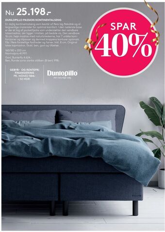 SengeSpecialisten Dunlopillo passion kontinentalseng tilbud