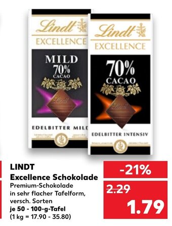Kaufland DE Lindt Excellence Schokolade tilbud