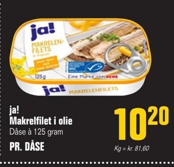 Otto Duborg Ja! Makrelfilet i Olie tilbud