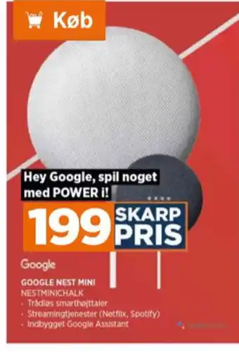 Power Google højttaler tilbud