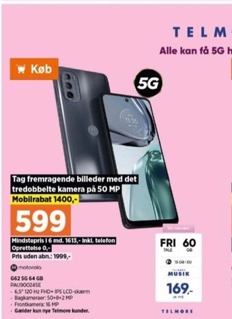 Power Motorola g62 mobiltelefon tilbud