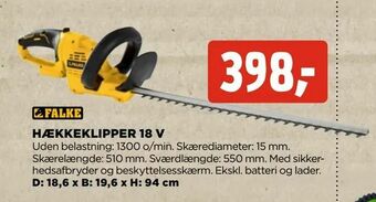 jem & fix Hækkeklipper 18 v tilbud