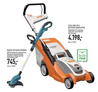 Johannes Fog Makita 18v græstrimmer el. stihl rma 339 c batteriplæneklipper tilbud