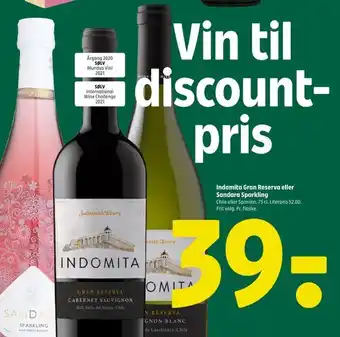 Coop 365 Indomita gran reserva eller sandara sparkling tilbud