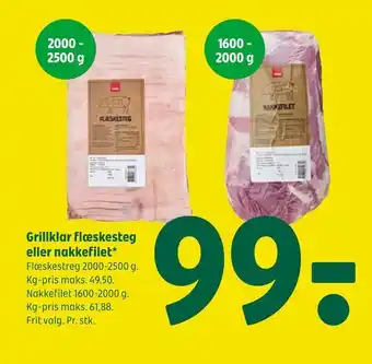 Coop 365 Grillklar flæskesteg eller nakkefilet tilbud