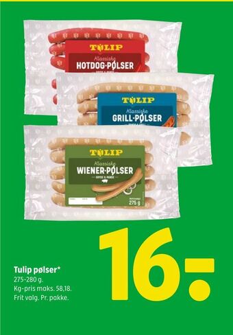 Coop 365 Tulip pølser tilbud