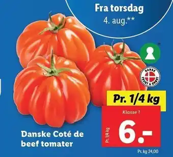 Lidl Danske cote de beef tomater tilbud