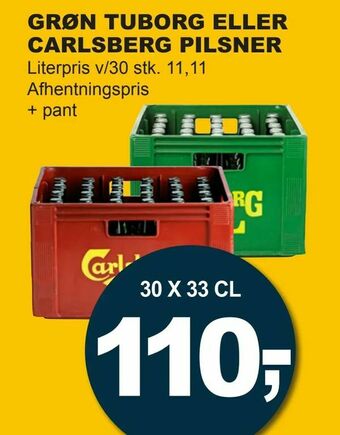 Let-Køb Grøn tuborg eller carlsberg pilsner tilbud
