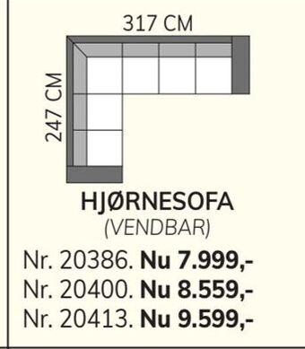 Daells Bolighus Hjørnesofa tilbud