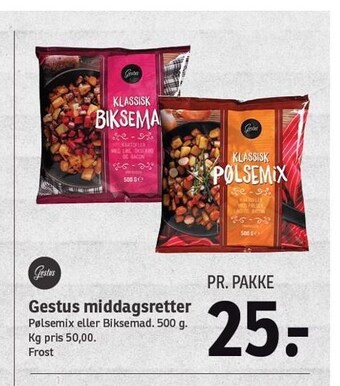 SPAR Gestus middagsretter tilbud