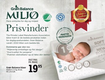 SPAR Grøn balance bleer tilbud