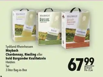 Maybach chardonnay, riesling el. hvid burgunder kvalitetsvin