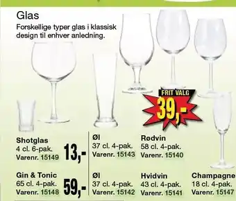 Harald Nyborg Glas - frit valg tilbud
